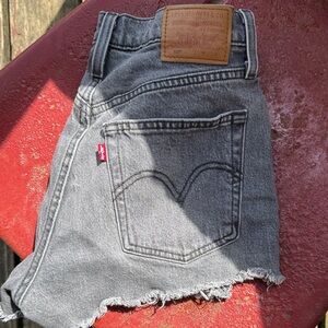 Levi's Gray Denim High-Waist Jean Shorts